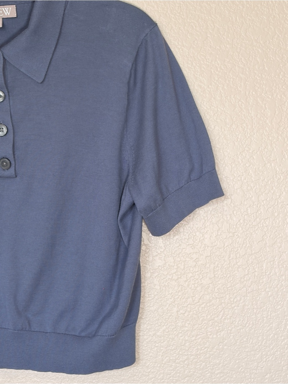 J. Crew Egyptian Cotton Four Button Collared Shirt Steel Blue size M - Picture 4 of 8